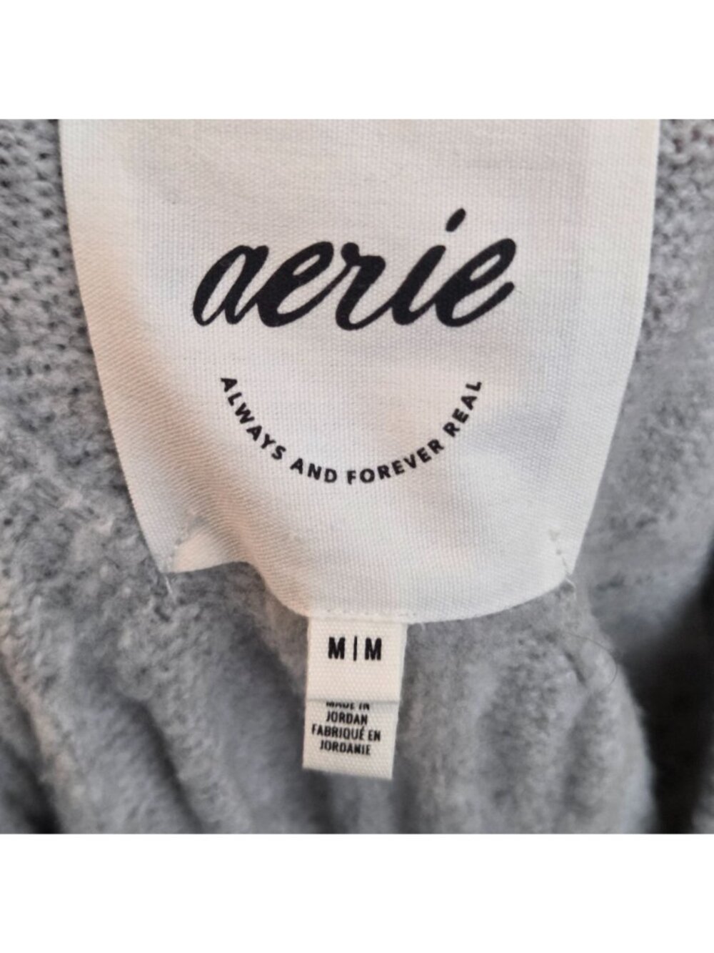 Aerie Women's Cable Crew Light Gray Chunky Knit Sweater Size M - Picture 7 of 9